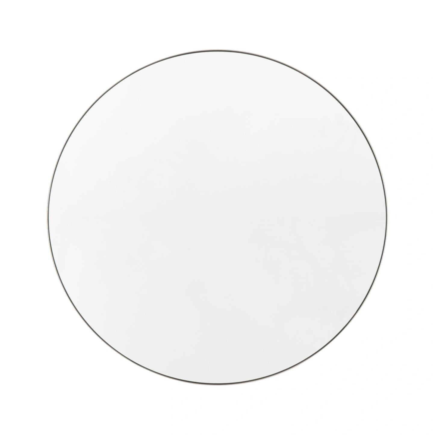 Contemporary Round Silver Thin Framed Wall Mirror 80x80x2cm – Click Style