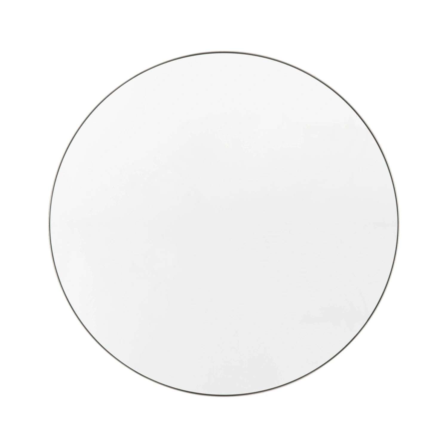 Contemporary Round Silver Thin Framed Wall Mirror 80x80x2cm – Click Style