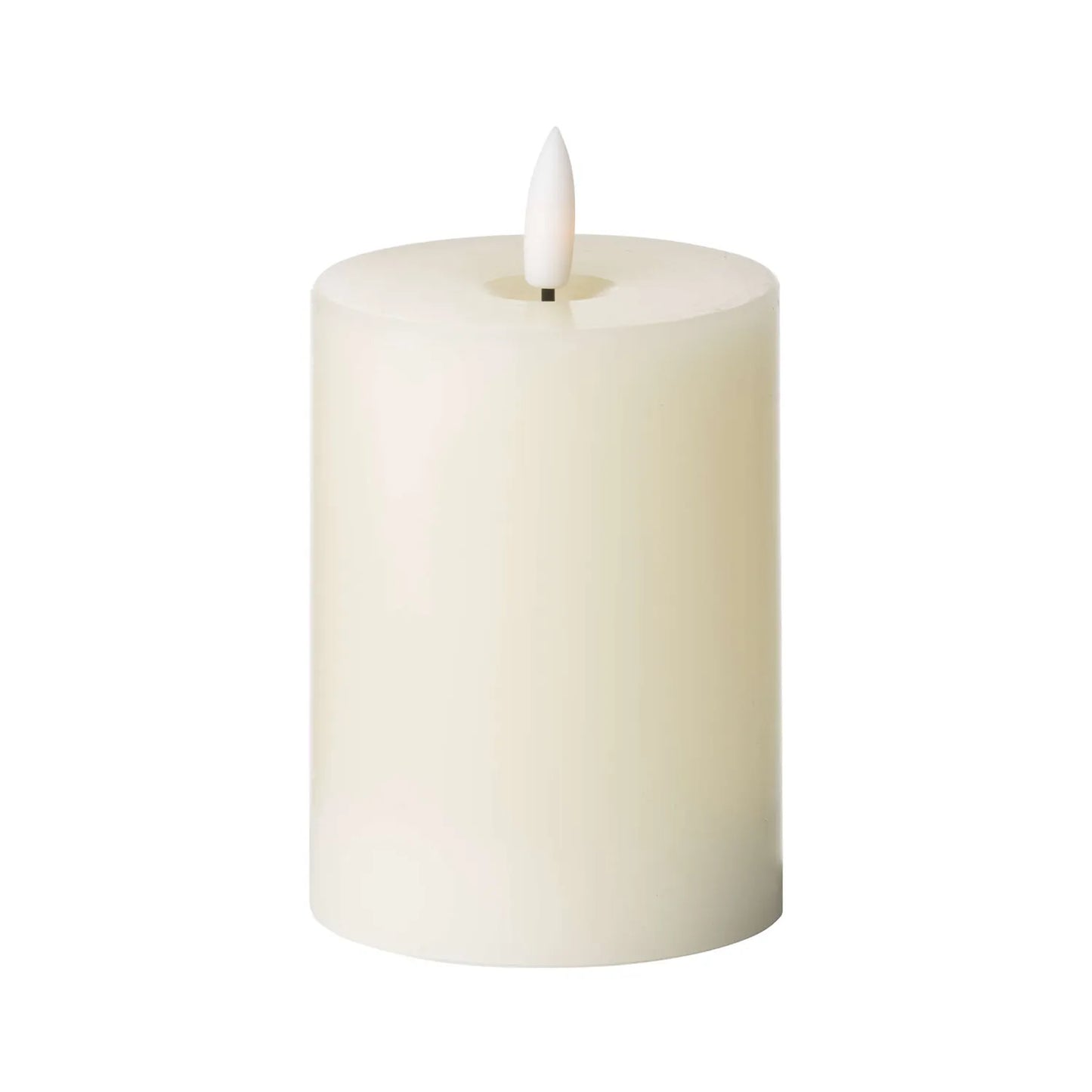 Cream LED Pillar Candle with Flickering Flame 10x7.5cm – Click Style