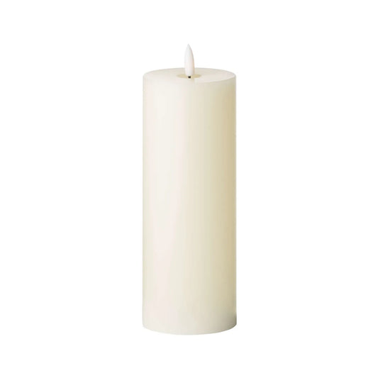 Cream LED Pillar Candle with Flickering Flame 20x7.5cm – Click Style