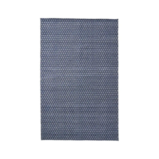 Denim Blue & White Crosshatch Pattern Rectangular Outdoor Rug 230x160cm – Click Style