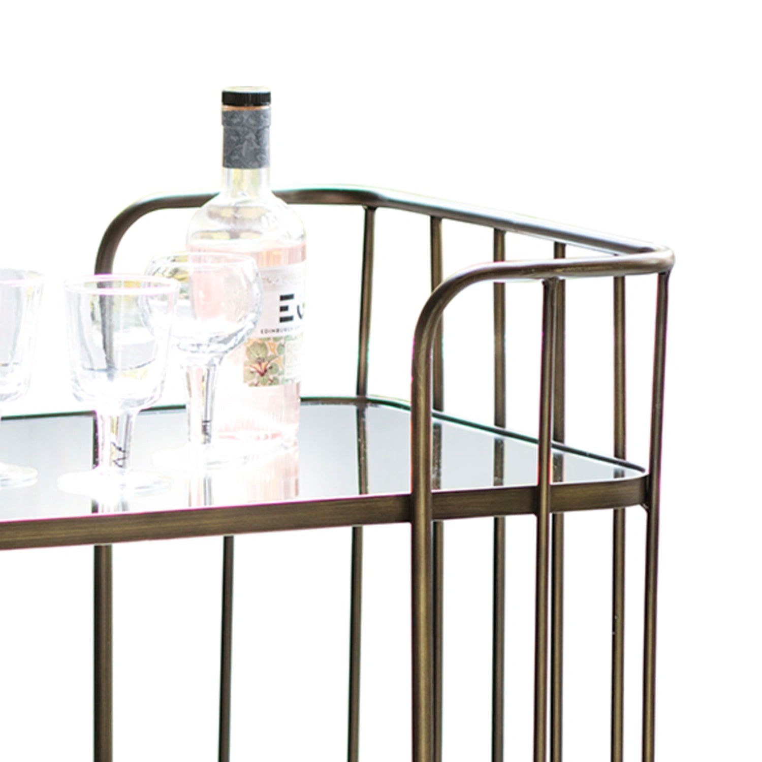 Elara Vintage Modern Bronze Cocktail Trolley – Click Style