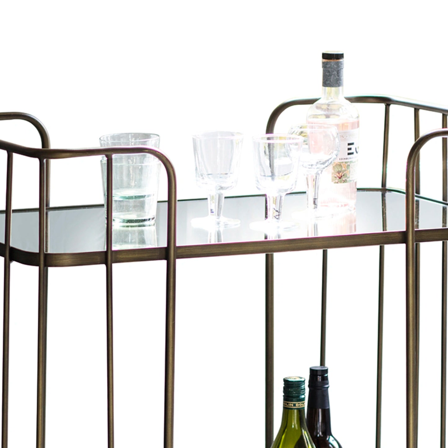 Elara Vintage Modern Bronze Cocktail Trolley – Click Style