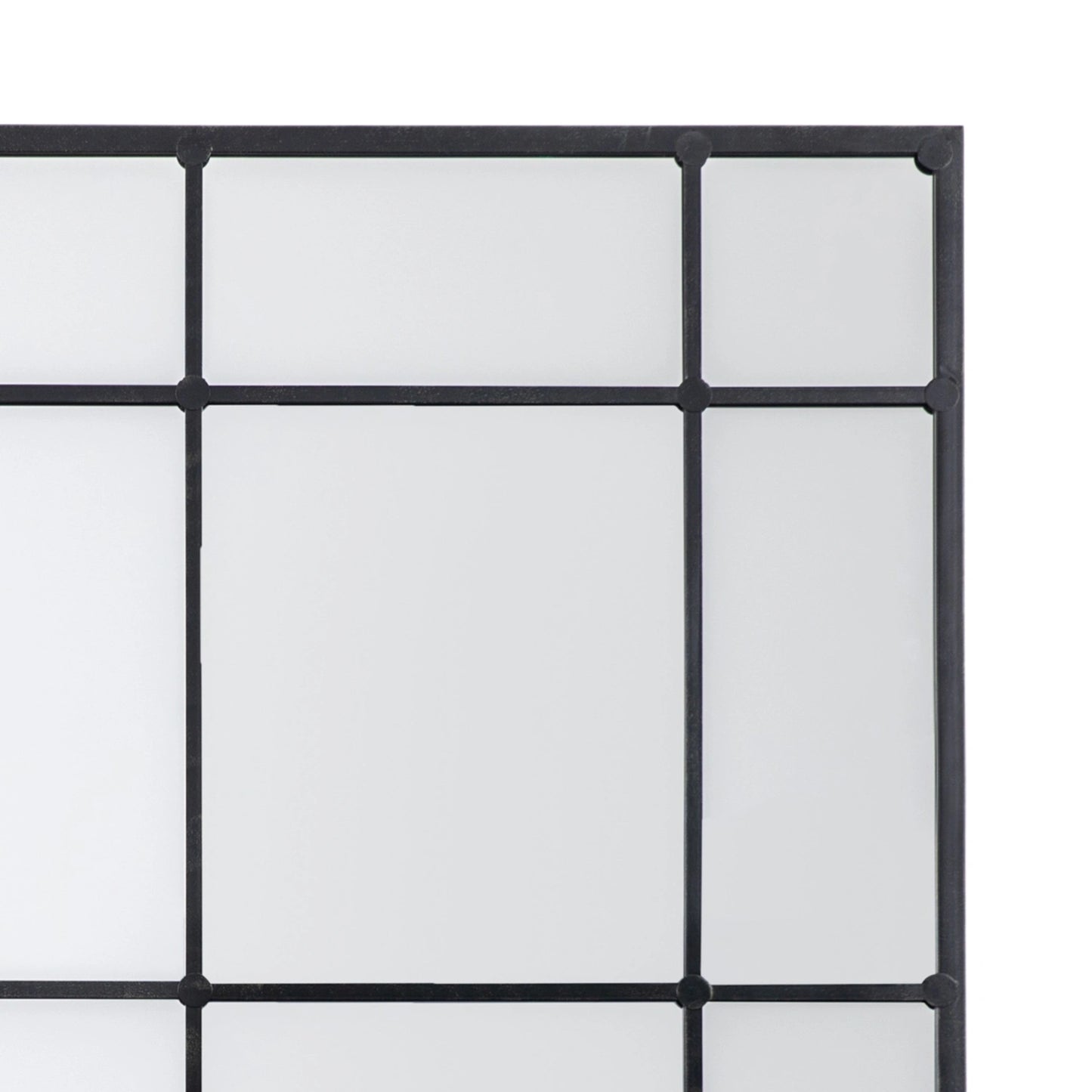 Extra Large Industrial Rectangular Black Metal Window Wall Mirror 150x133x2.5cm – Click Style