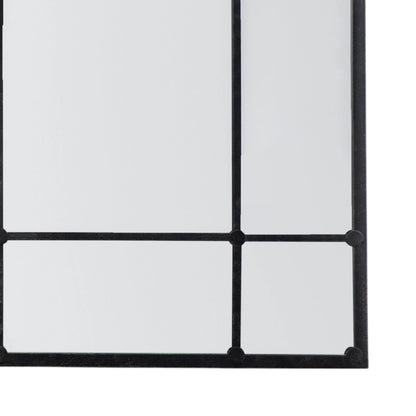 Extra Large Industrial Rectangular Black Metal Window Wall Mirror 150x133x2.5cm – Click Style