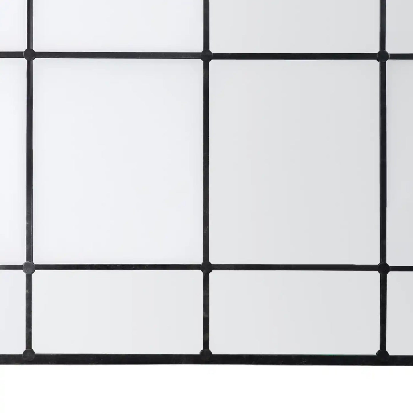 Extra Large Industrial Rectangular Black Metal Window Wall Mirror 150x133x2.5cm – Click Style