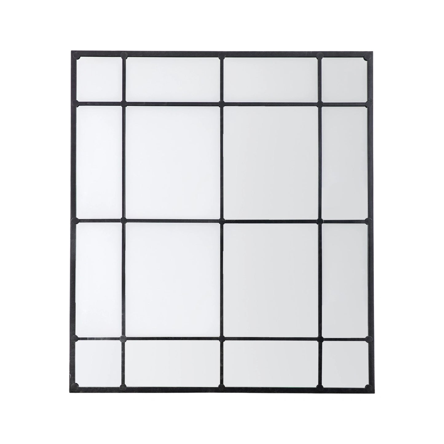 Extra Large Industrial Rectangular Black Metal Window Wall Mirror 150x133x2.5cm – Click Style