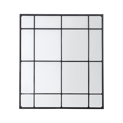 Extra Large Industrial Rectangular Black Metal Window Wall Mirror 150x133x2.5cm – Click Style