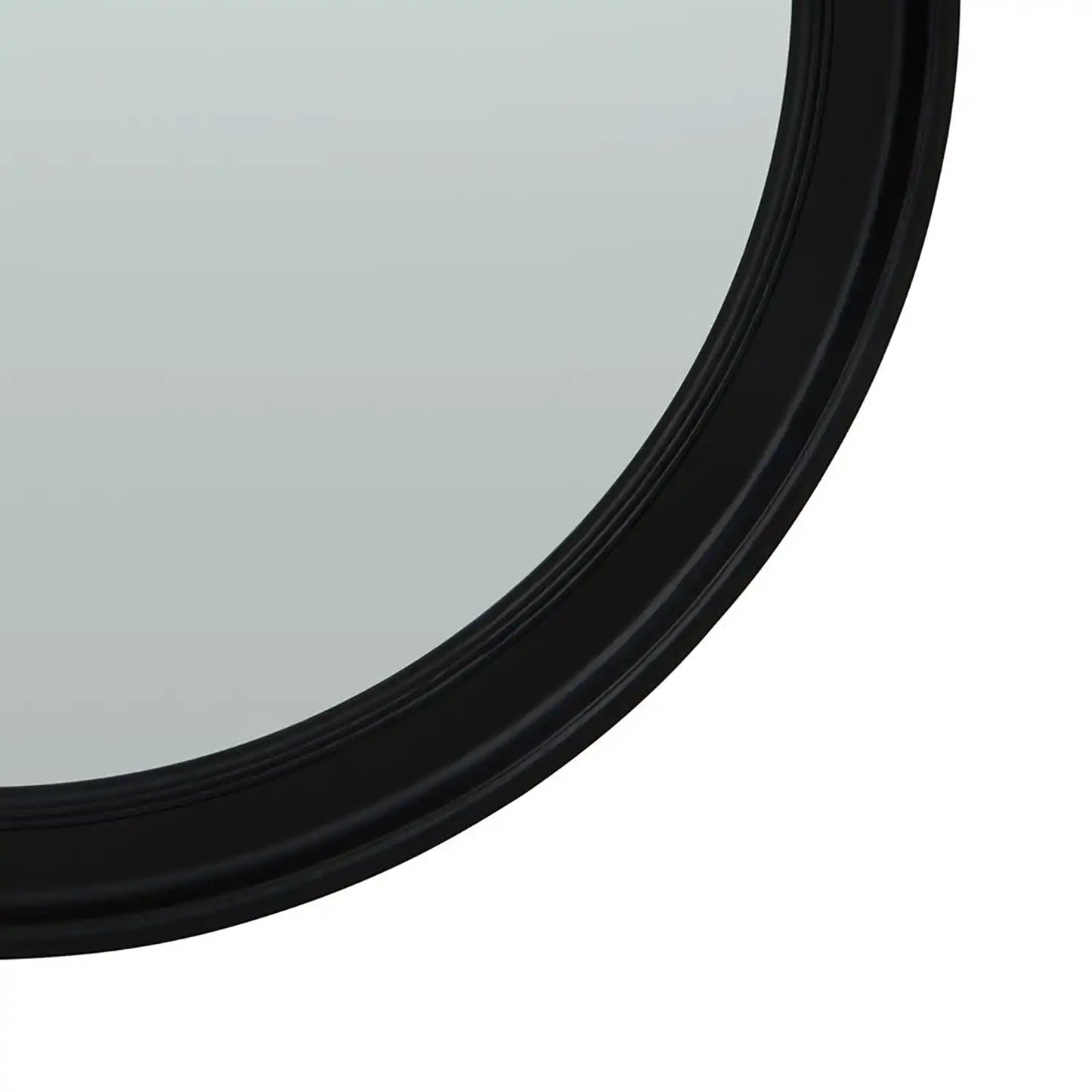 Extra Large Round Matt Black Wall Mirror 120x120x4cm – Click Style