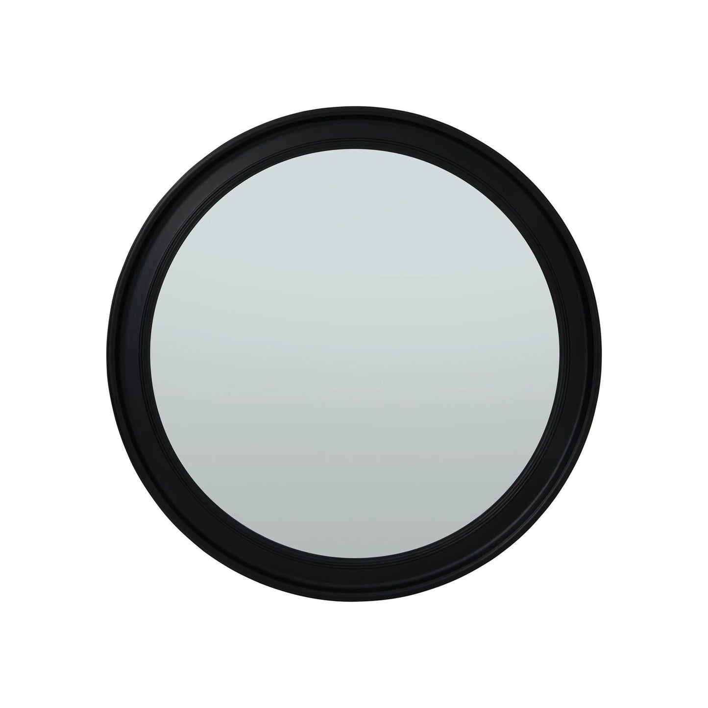 Extra Large Round Matt Black Wall Mirror 120x120x4cm – Click Style