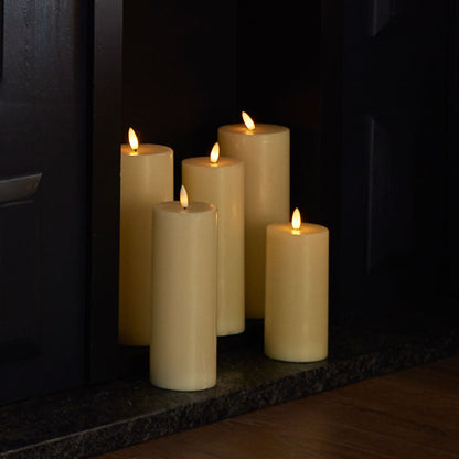 Cream LED Pillar Candle with Flickering Flame 10x7.5cm