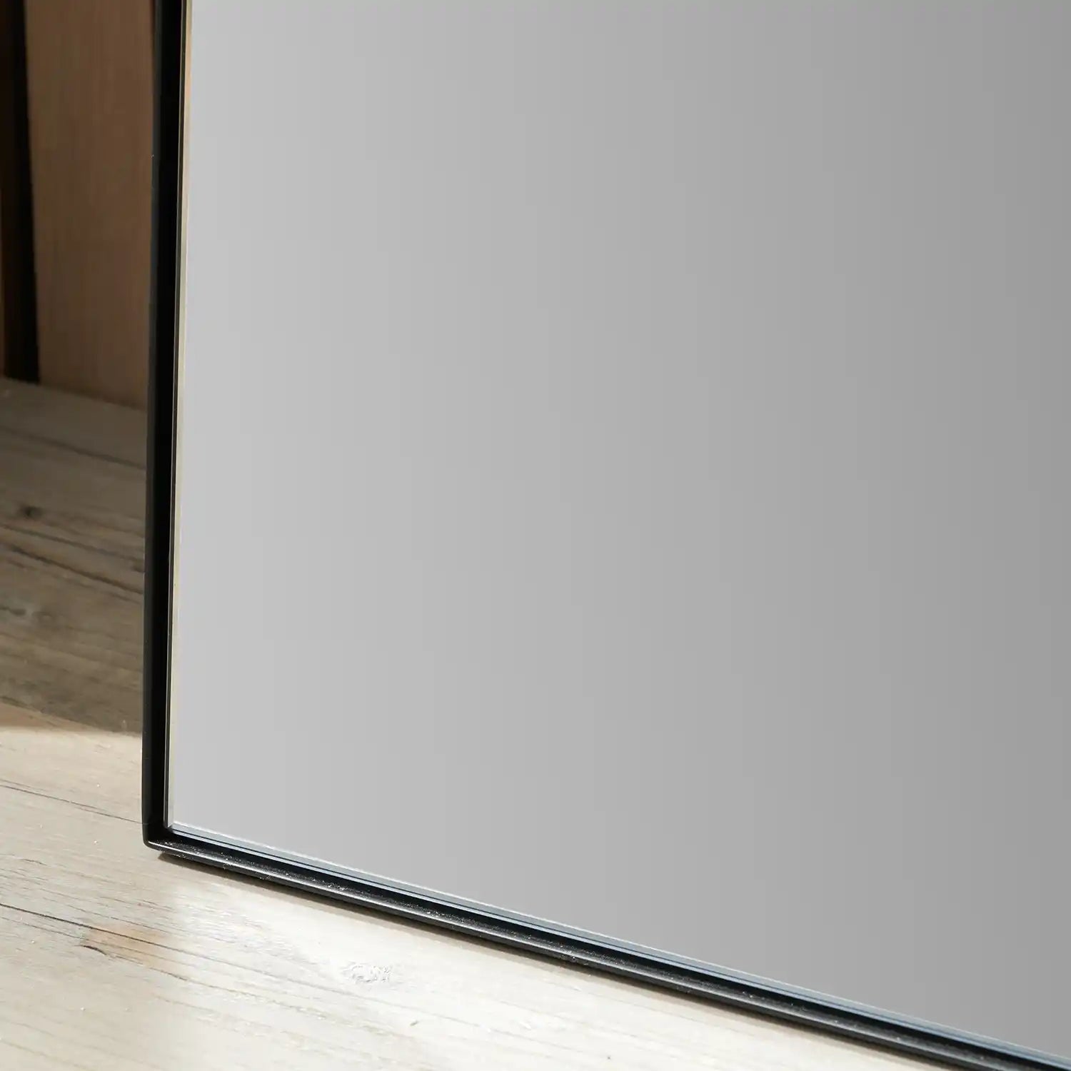 Full Length Arched Black Metal Thin Framed Leaner Mirror 200x70x3cm – Click Style