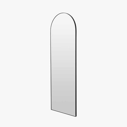 Full Length Arched Black Metal Thin Framed Leaner Mirror 200x70x3cm – Click Style