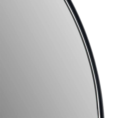 Full Length Arched Black Metal Thin Framed Leaner Mirror 200x70x3cm – Click Style