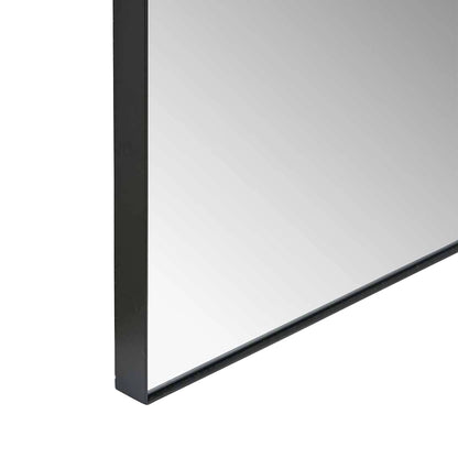 Full Length Arched Black Metal Thin Framed Leaner Mirror 200x70x3cm – Click Style