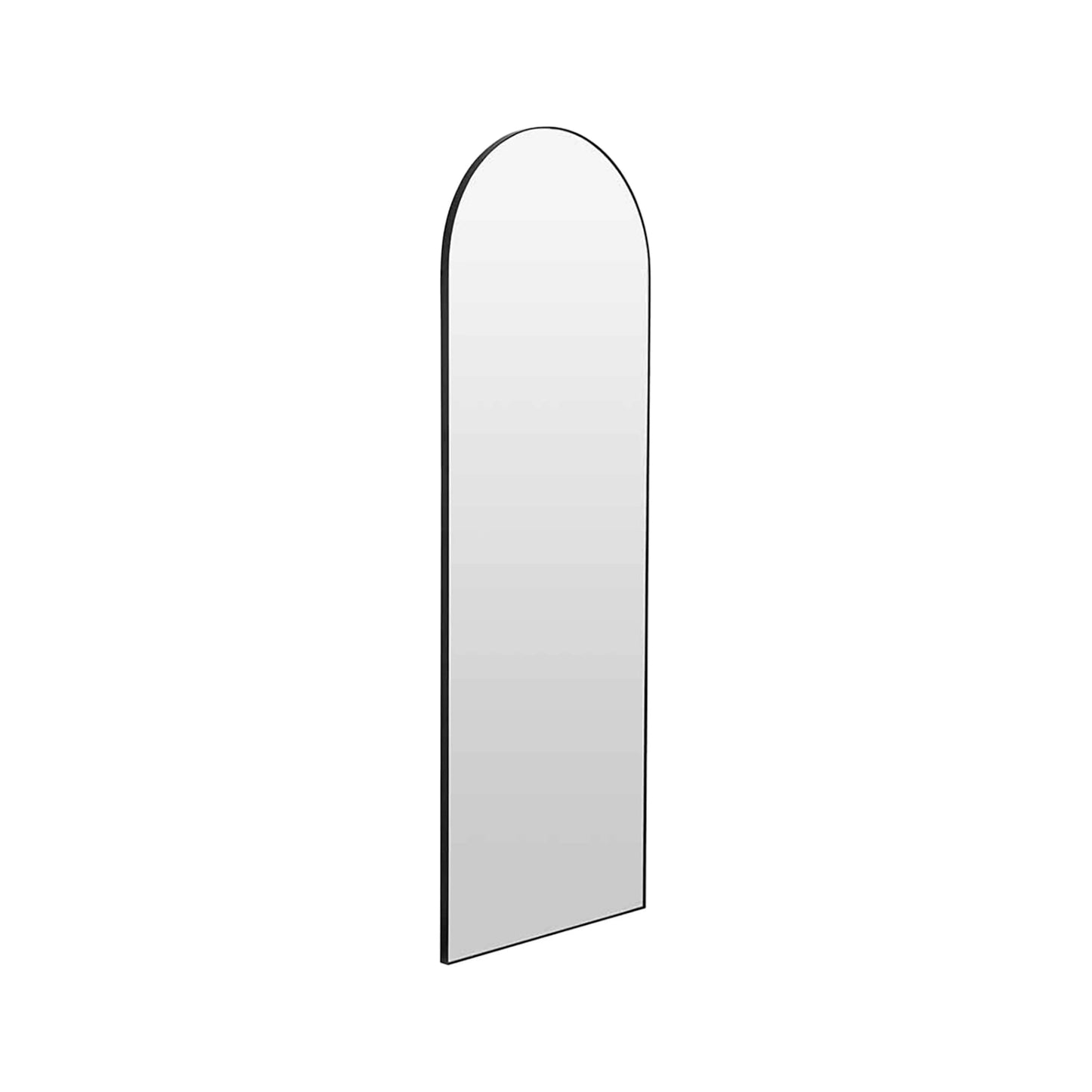 Full Length Arched Black Metal Thin Framed Leaner Mirror 200x70x3cm – Click Style