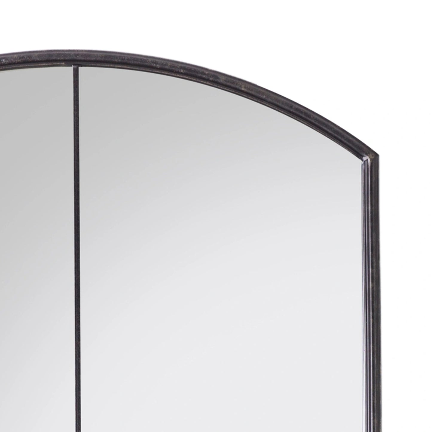 Full Length Arched Black Metal Window Leaner/Wall Mirror 160x90x3cm – Click Style