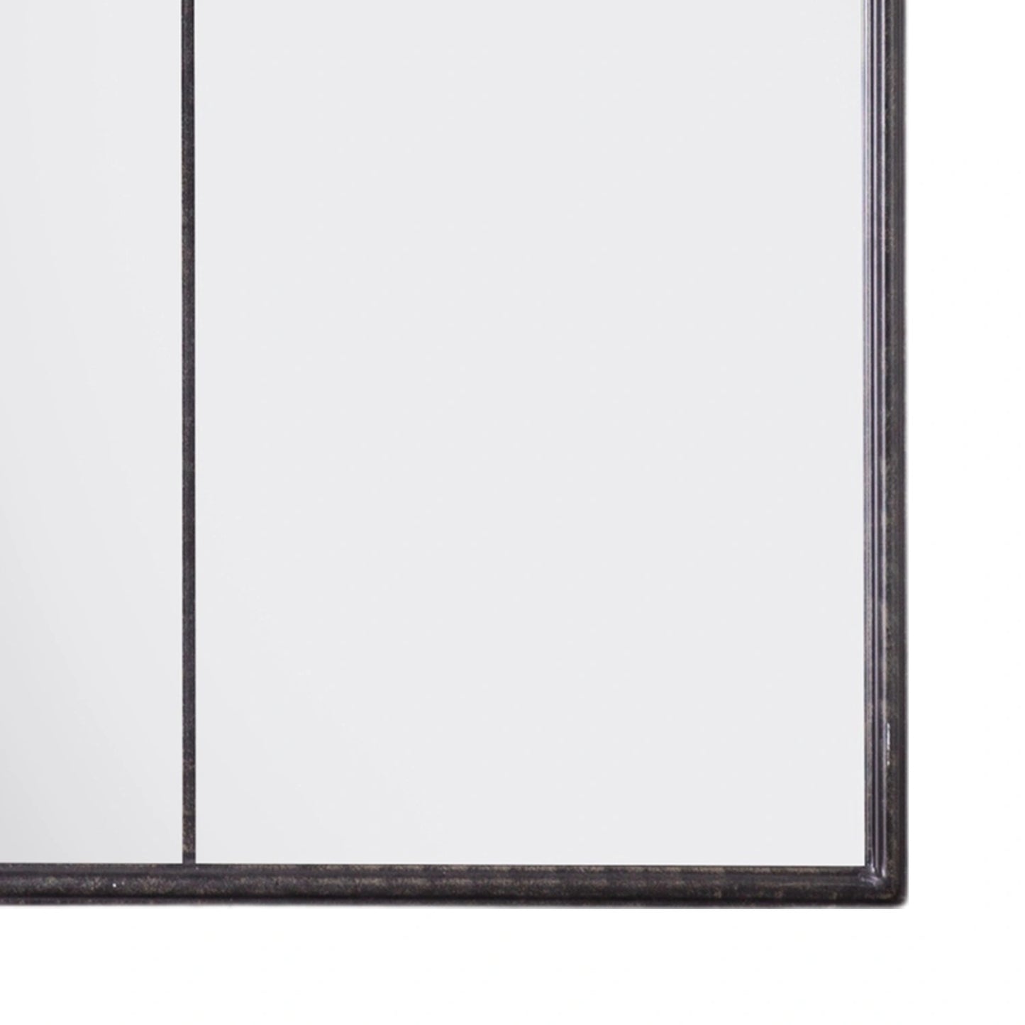 Full Length Arched Black Metal Window Leaner/Wall Mirror 160x90x3cm – Click Style