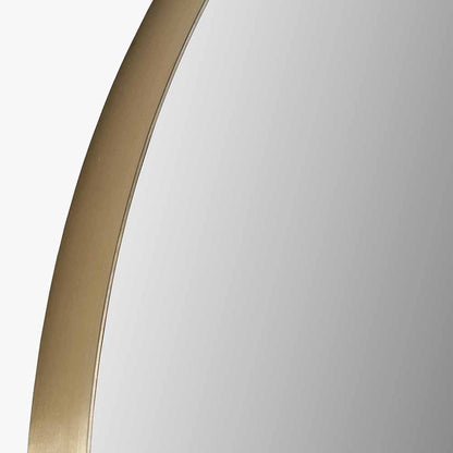 Full Length Arched Brushed Gold Metal Thin Framed Leaner Mirror 200x70x3cm – Click Style