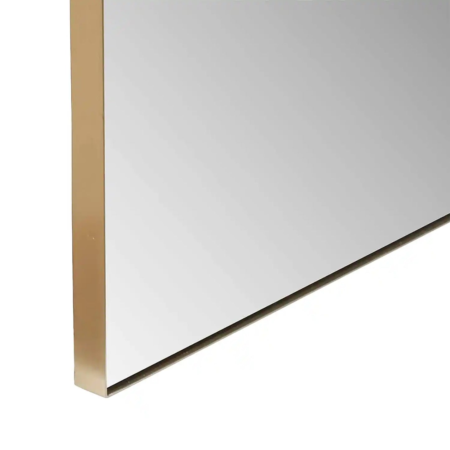 Full Length Arched Brushed Gold Metal Thin Framed Leaner Mirror 200x70x3cm – Click Style