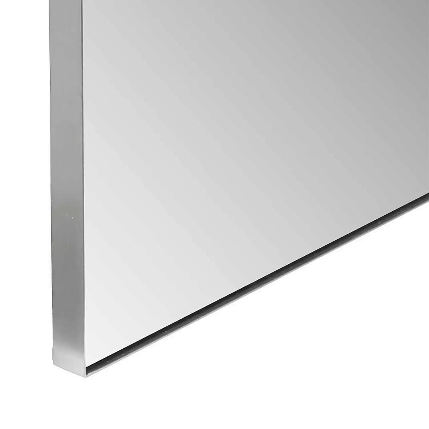 Full Length Arched Brushed Silver Metal Thin Framed Leaner Mirror 200x70x3cm – Click Style