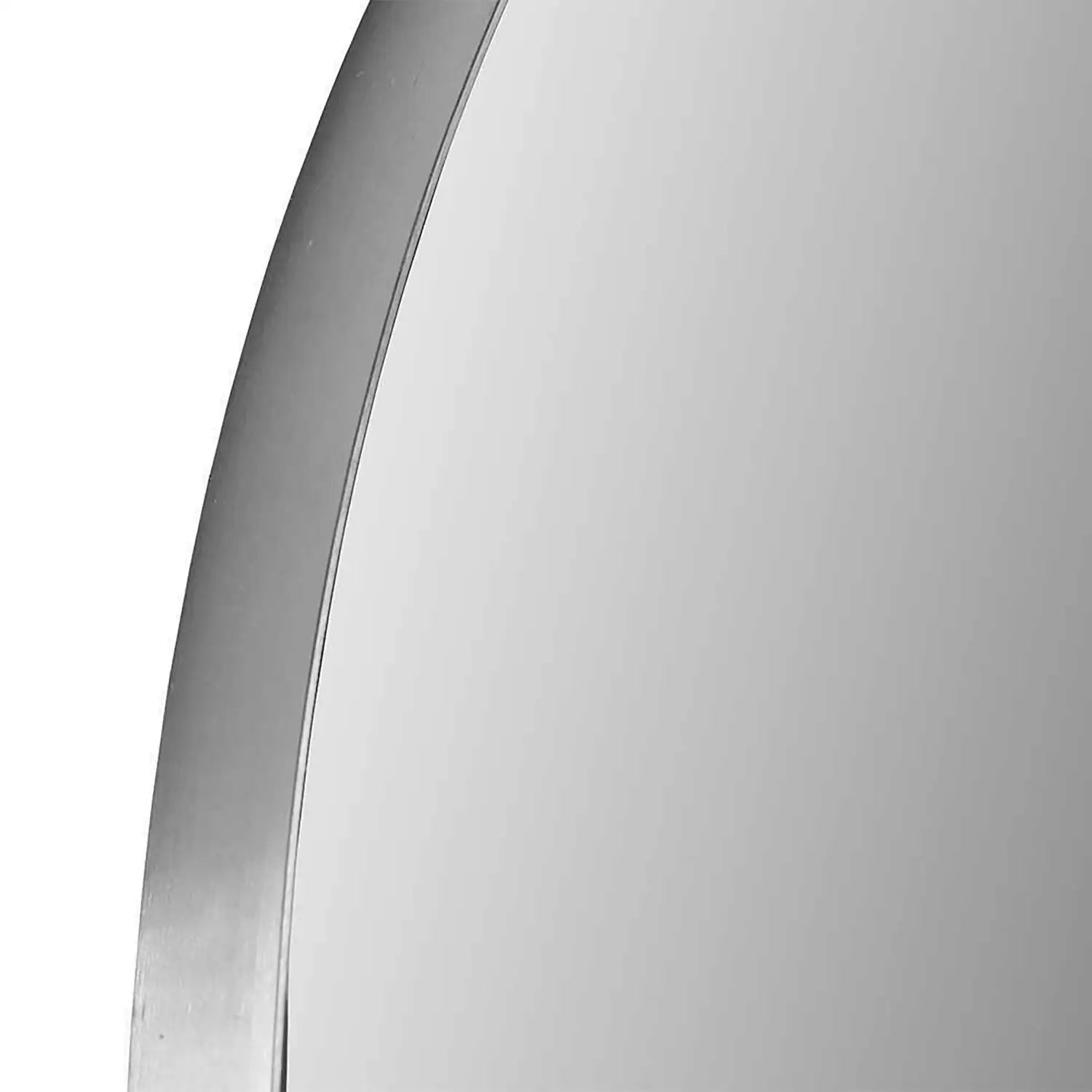 Full Length Arched Brushed Silver Metal Thin Framed Leaner Mirror 200x70x3cm – Click Style