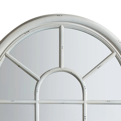 Full Length Arched Distressed White Window Leaner/Wall Mirror 140x80x3.5cm – Click Style