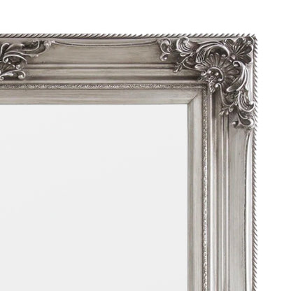 Full Length Baroque Rectangular Pewter Leaner/Wall Mirror 172.5x92x7.5cm – Click Style