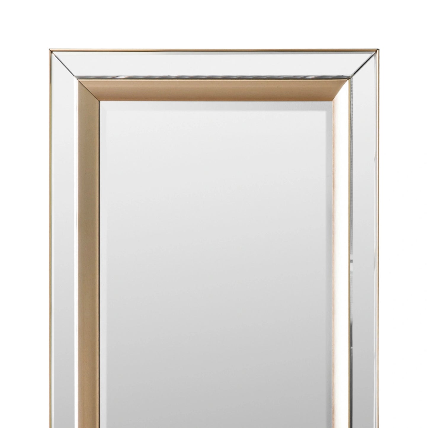 Full Length Bevelled Glass & Gold Inlay Framed Leaner/Wall Mirror 158x69x3cm – Click Style