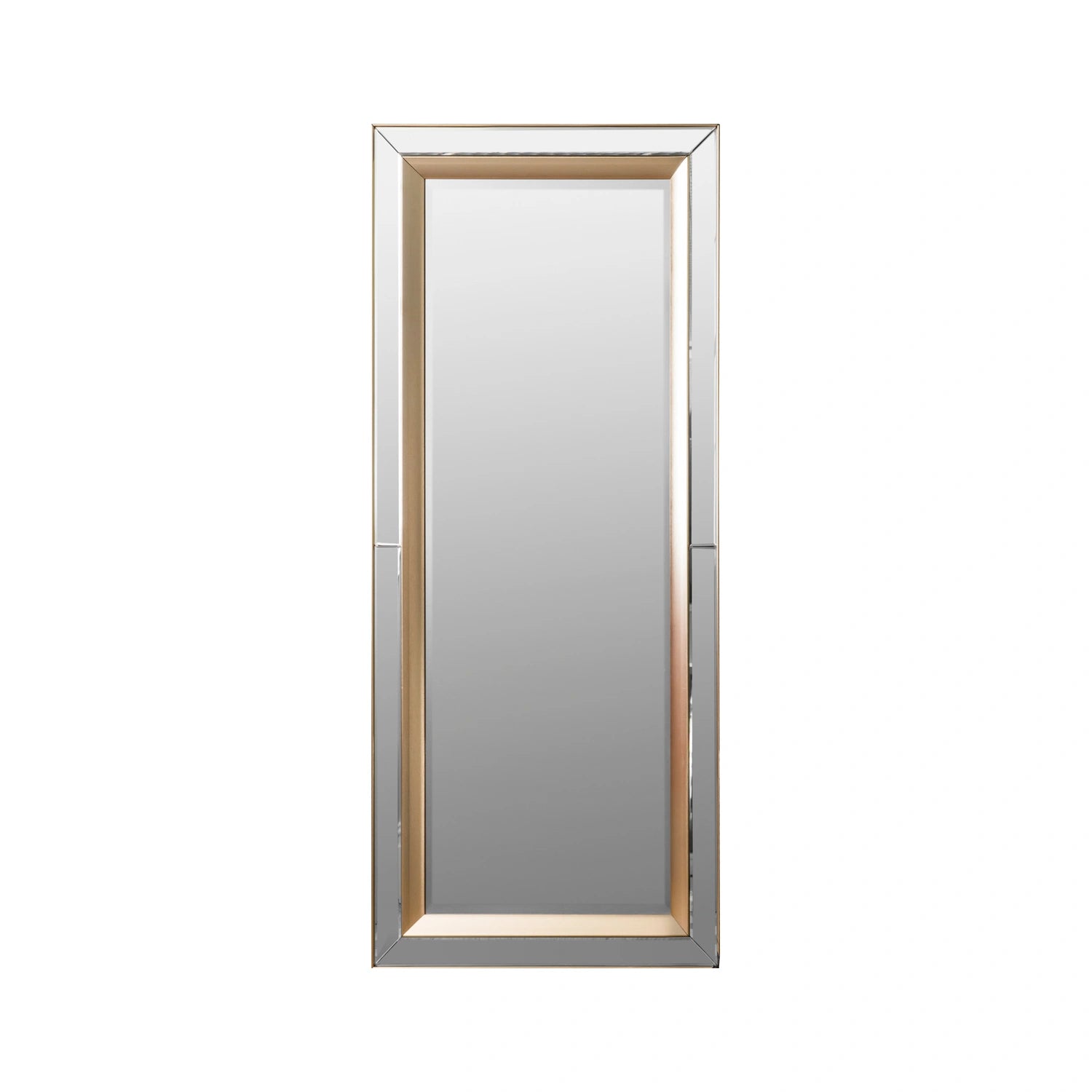 Full Length Bevelled Glass & Gold Inlay Framed Leaner/Wall Mirror 158x69x3cm – Click Style