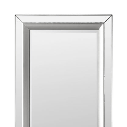 Full Length Bevelled Glass & Silver Inlay Framed Leaner/Wall Mirror 158x69x3cm – Click Style