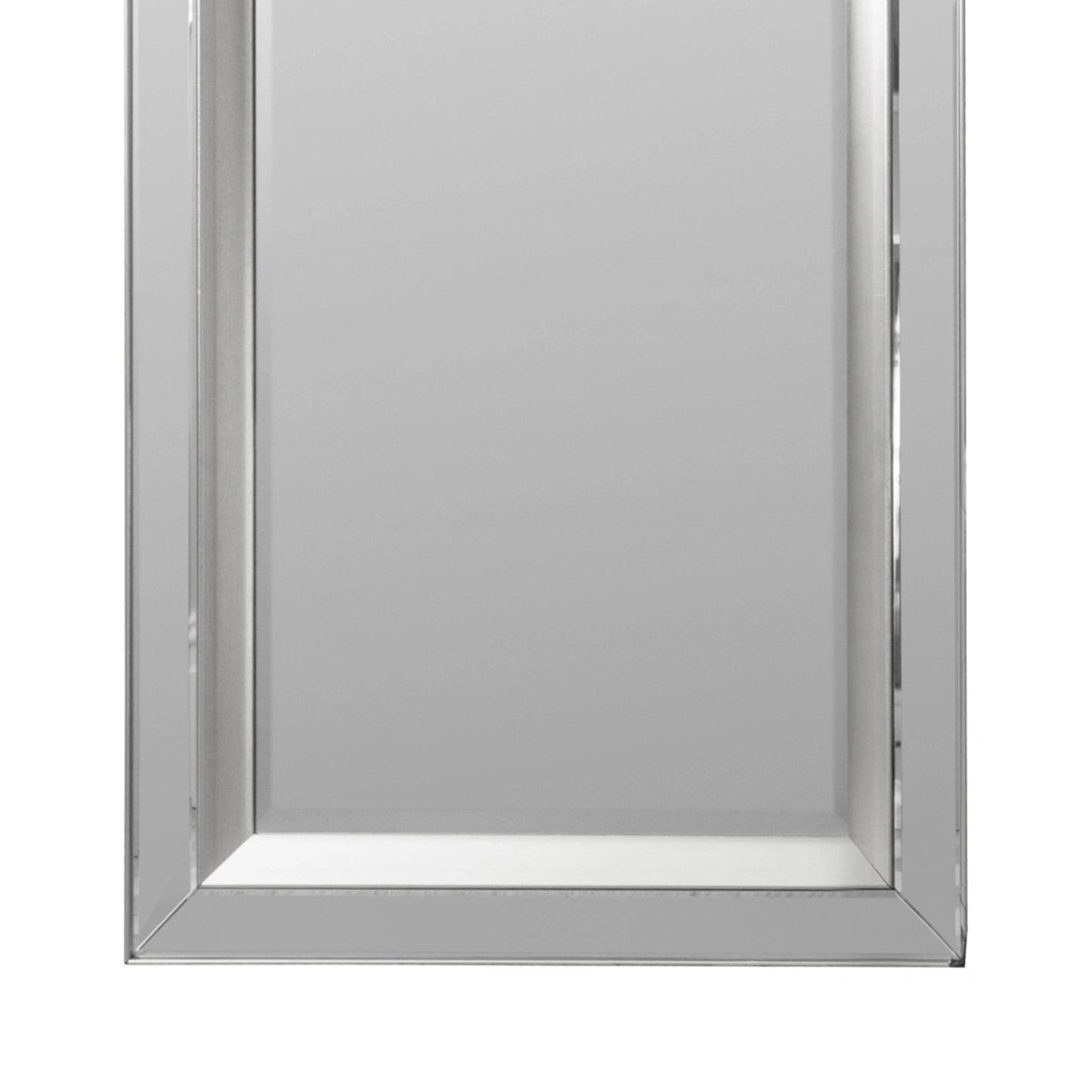 Full Length Bevelled Glass & Silver Inlay Framed Leaner/Wall Mirror 158x69x3cm – Click Style