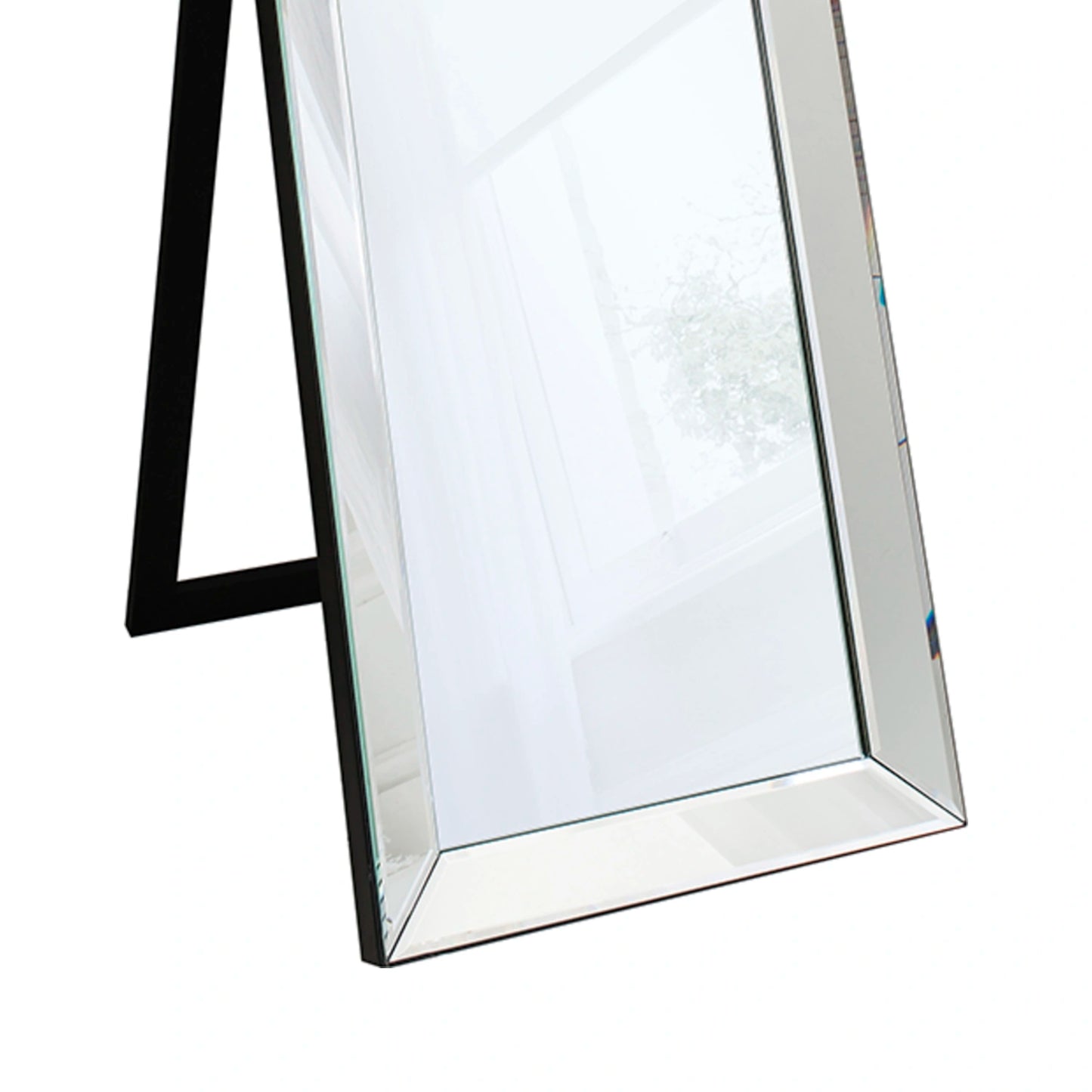 Full Length Bevelled Silver Glass Edge Freestanding Mirror 155x48x4cm – Click Style