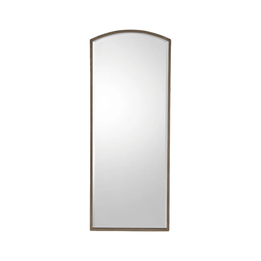 Full Length Minimalistic Antique Silver Arched Wall Mirror 150x60x4cm – Click Style