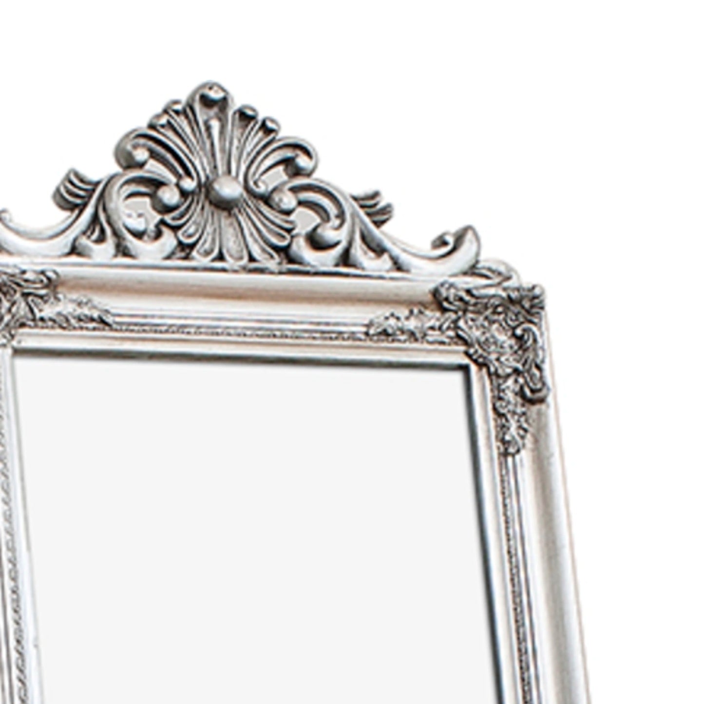 Full Length Ornate Silver Freestanding Mirror 179x45.5x3cm – Click Style