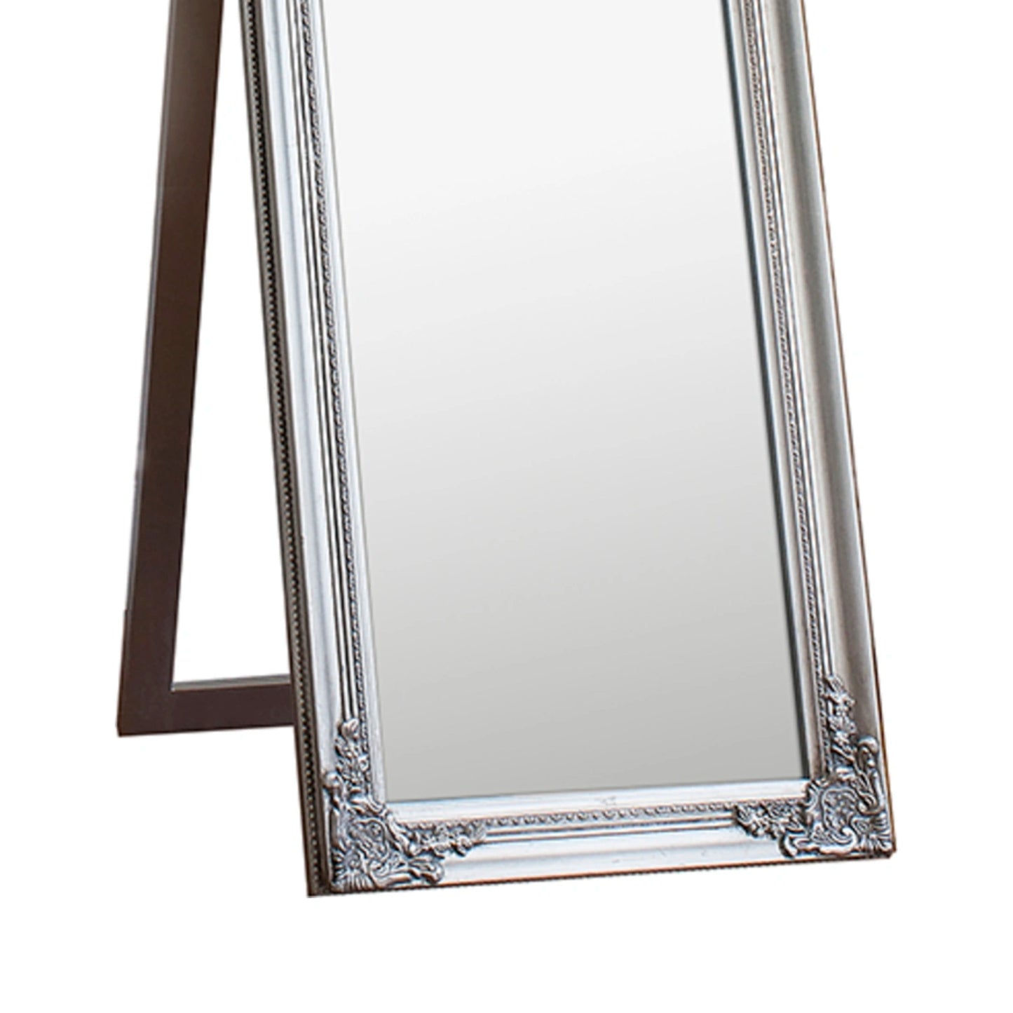 Full Length Ornate Silver Freestanding Mirror 179x45.5x3cm – Click Style