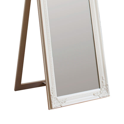 Full Length Ornate White Freestanding Mirror 179x45.5x3cm – Click Style