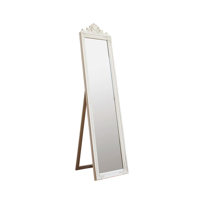 Full Length Ornate White Freestanding Mirror 179x45.5x3cm – Click Style