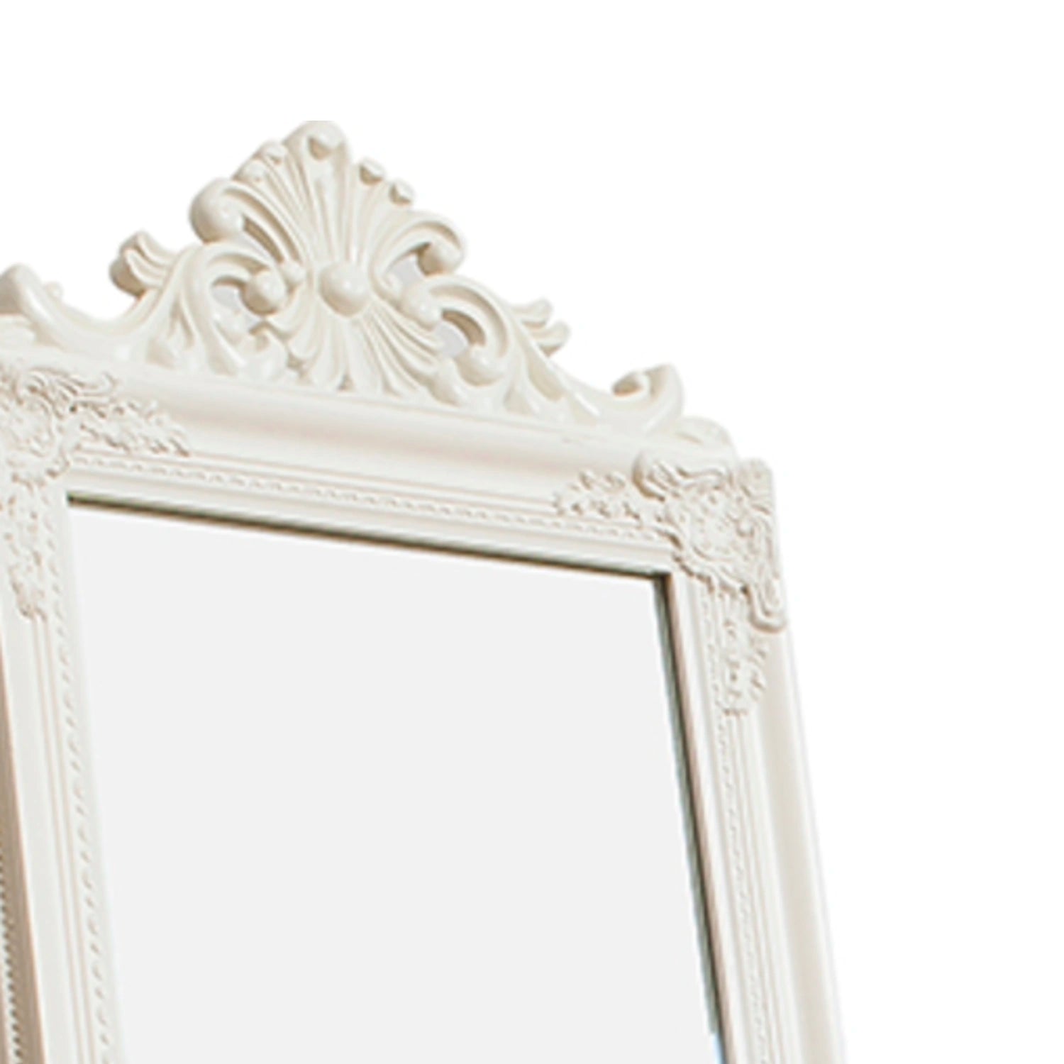 Full Length Ornate White Freestanding Mirror 179x45.5x3cm – Click Style