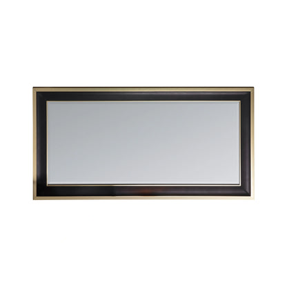 Full Length Rectangular Black & Gold Leaner/Wall Mirror 156x80x3cm – Click Style