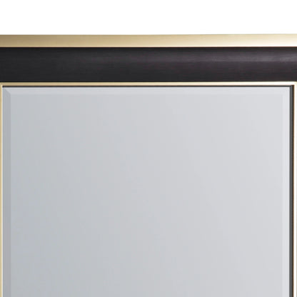 Full Length Rectangular Black & Gold Leaner/Wall Mirror 156x80x3cm – Click Style