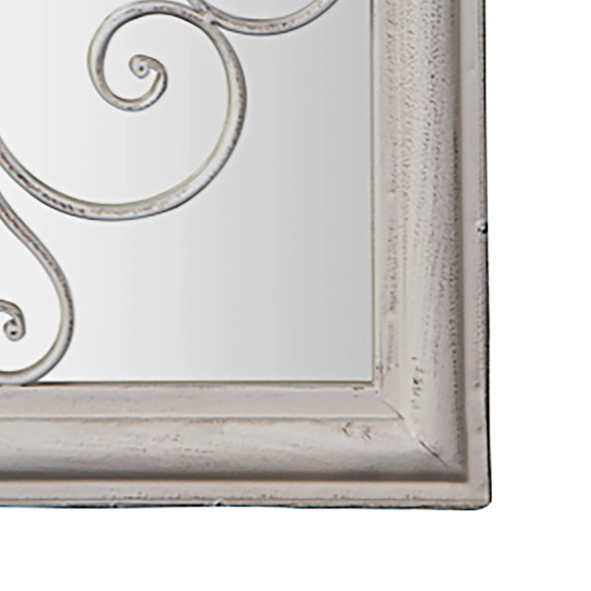 Gatehouse Ornate White Metal Arch Garden Window Mirror 96.5x49x4cm– Click Style