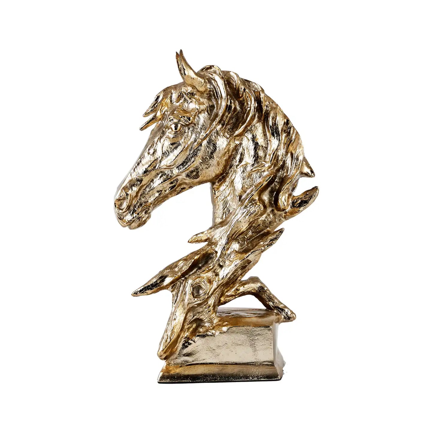 Gold Metal Horse Head Ornament – Click Style