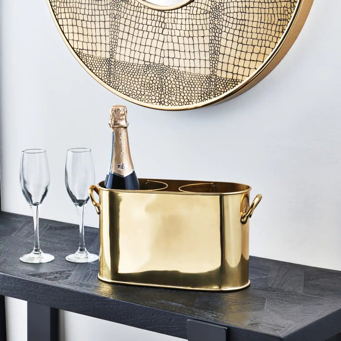 Gold wine bottle holder sale