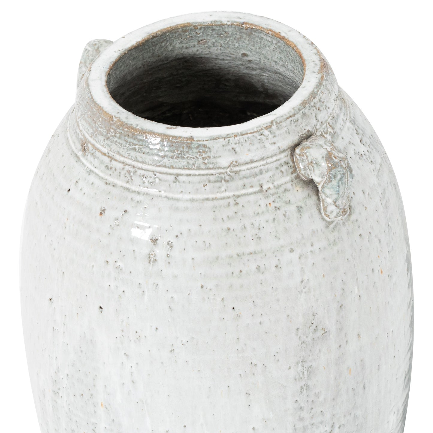 Grey Floor Standing Ceramic Amphora Vase with Dipped Glaze – Click Style