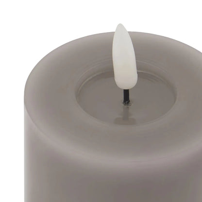 Grey LED Pillar Candle with Flickering Flame 10x8cm – Click Style