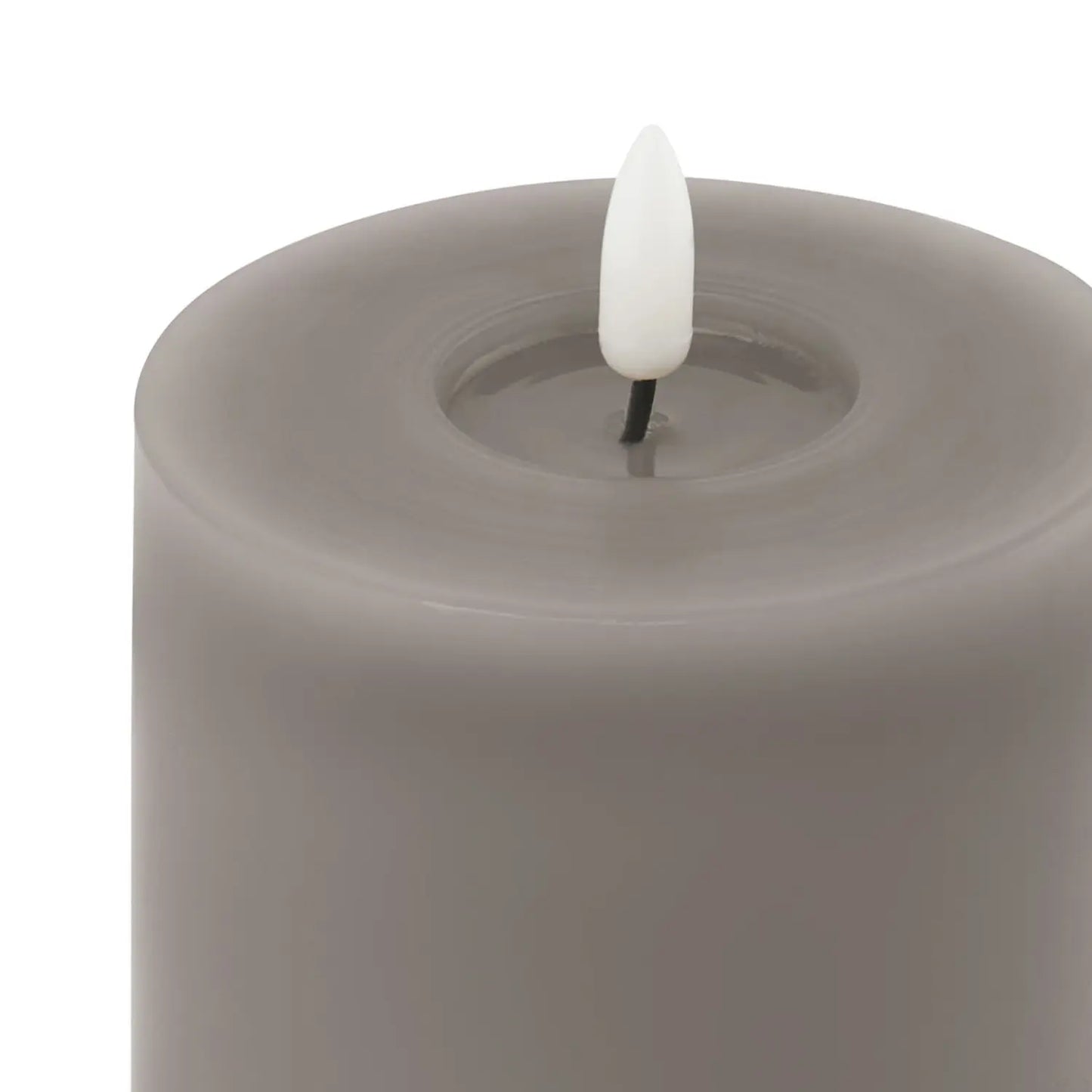 Grey LED Pillar Candle with Flickering Flame 23x9cm – Click Style