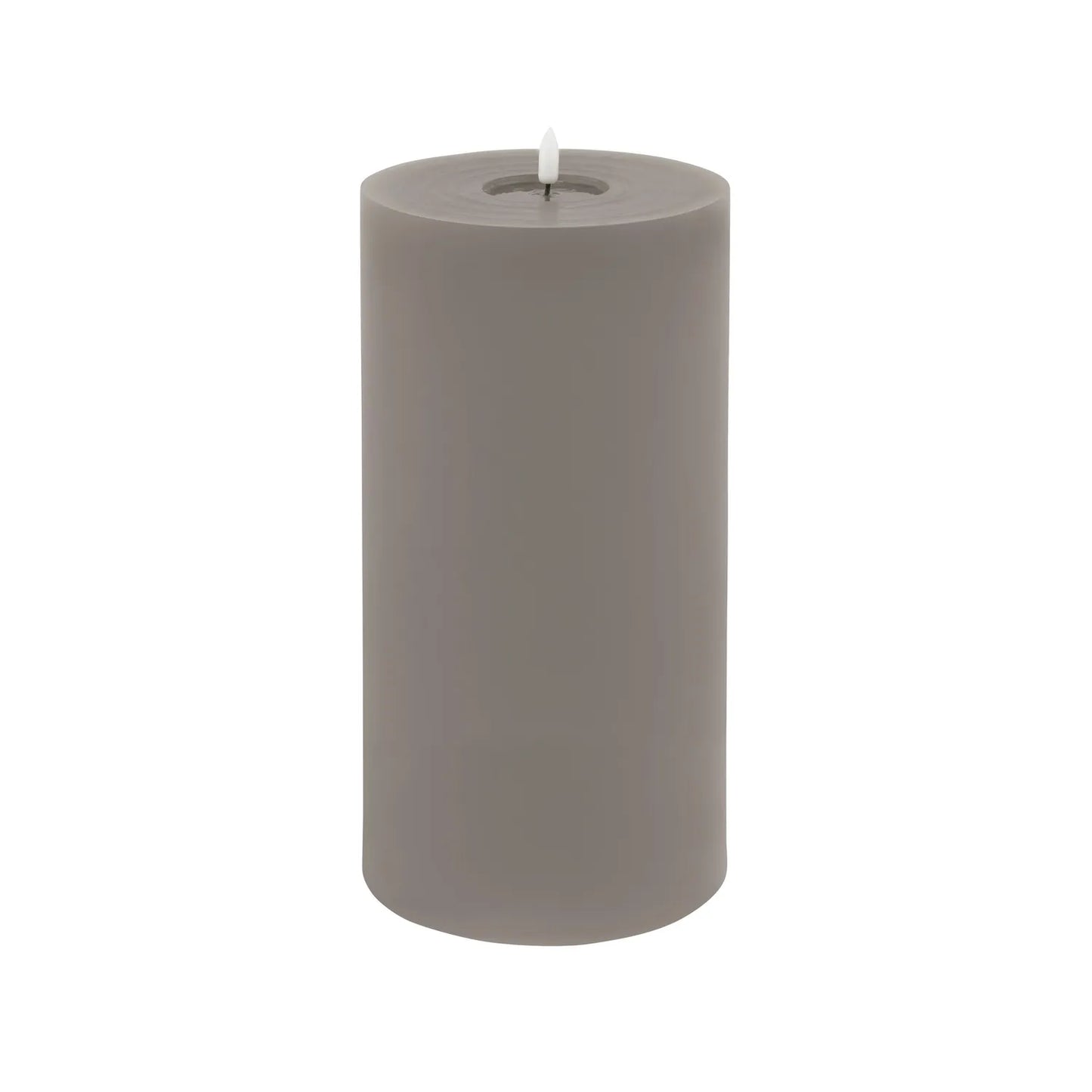 Grey LED Pillar Candle with Flickering Flame 30x15cm – Click Style