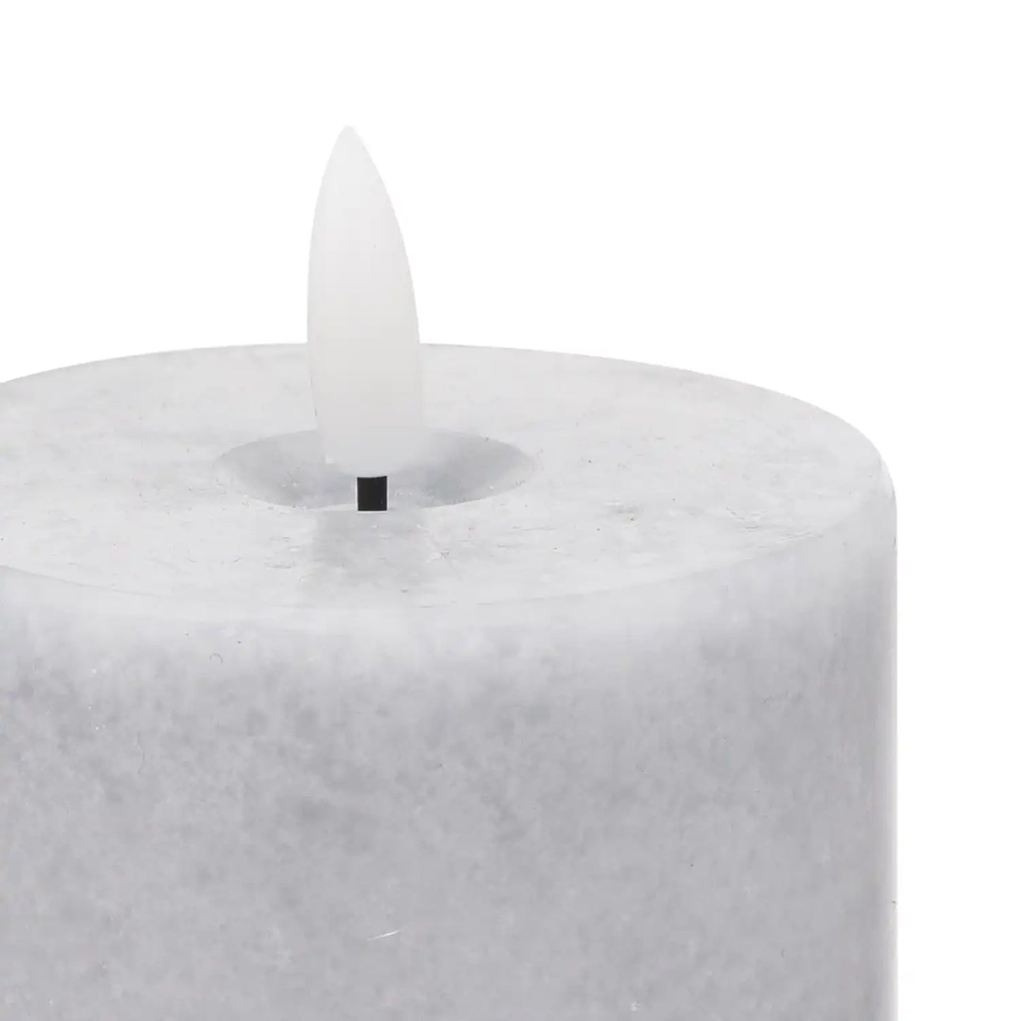 Grey Stone-Effect LED Pillar Candle with Flickering Flame 10x7.5cm – Click Style