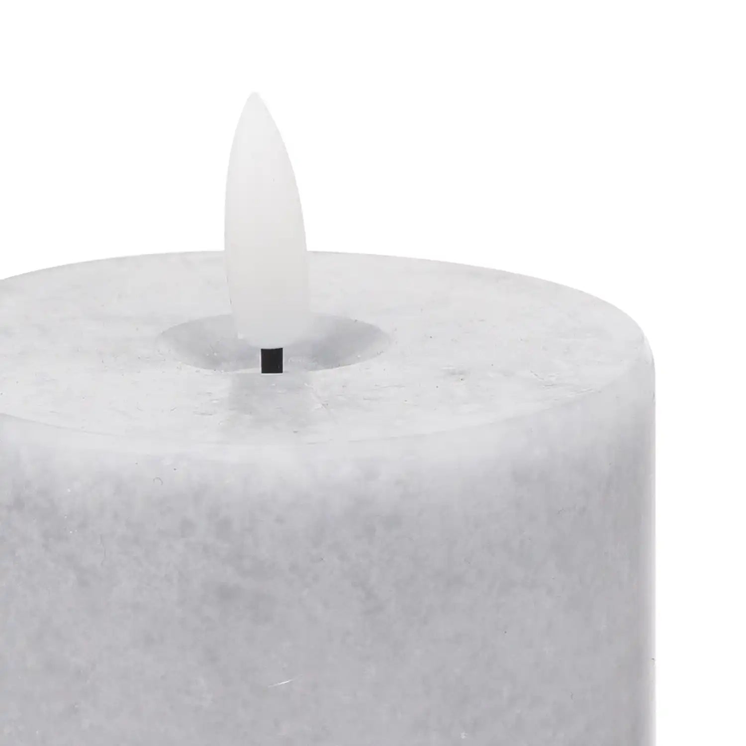 Grey Stone-Effect LED Pillar Candle with Flickering Flame 20x7.5cm – Click Style